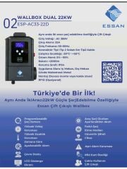 ESP-AC33-22D 22KW Çift Çıkışlı Elektrikli Araç Şarj Cihazı